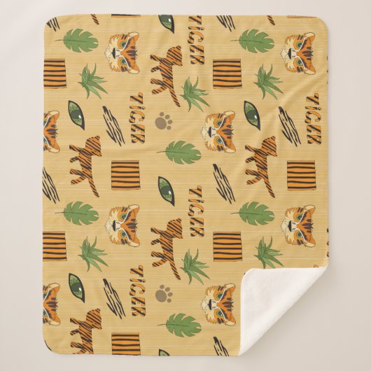 Couverture Sherpa Tigre de dessin animé : Motif des enfants gai. (Devant)