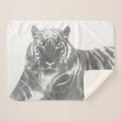 Couverture Sherpa Tigre noir et blanc (Devant (Horizontal))