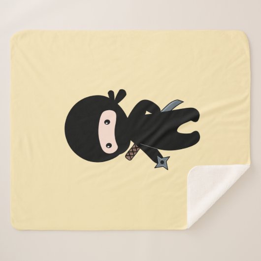 Couverture Sherpa Tiny Ninja tenant l'étoile à projeter sur Jaune (Devant (Horizontal))