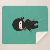 Couverture Sherpa Tiny Ninja tenant l'étoile au lancer sur le vert f (Devant (Horizontal))