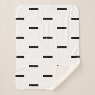 Couverture Sherpa Tirets blancs et noirs