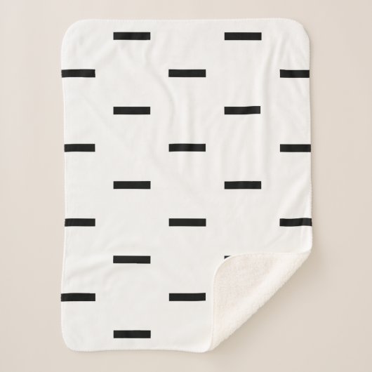 Couverture Sherpa Tirets blancs et noirs (Devant)