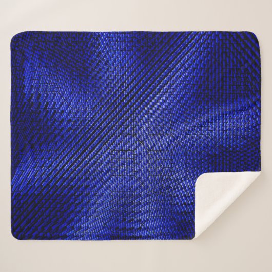 Couverture Sherpa Tissu bleu et noir (Devant (Horizontal))