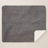 Couverture Sherpa Tissu de denim noir, texture de mode. (Devant (Horizontal))
