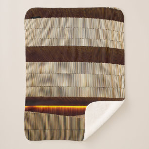 Couverture Sherpa Tissu rayé noir et blanc