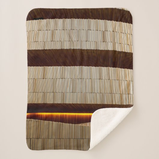 Couverture Sherpa Tissu rayé noir et blanc (Devant)