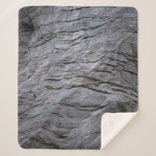Couverture Sherpa Tissu rayé noir et gris