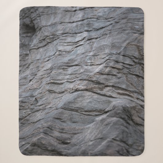 Couverture Sherpa Tissu rayé noir et gris (Devant)