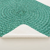 Couverture Sherpa Tissu vert tressé artificiel. (3/4)