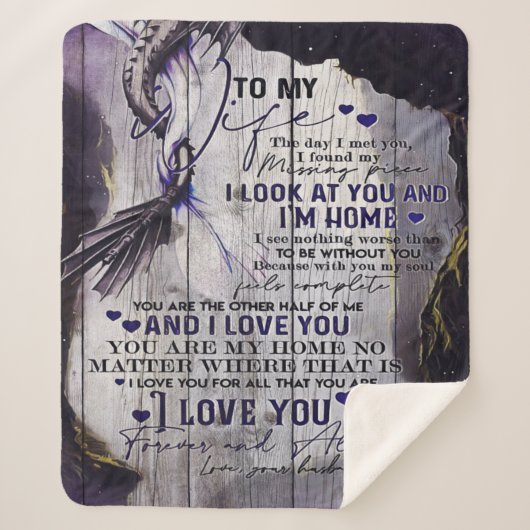 Couverture Sherpa To my Wife | Funny Quotes To Wife | New Home Gift (Devant)