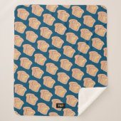 Couverture Sherpa Toast chaud - 2 tranches de beurre - vos initiales (Devant)