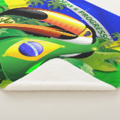 Couverture Sherpa Toco Toucan avec drapeau brésilien (3/4)