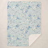 Couverture Sherpa Toile De Jouy Peonies (Devant)