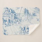 Couverture Sherpa Toile de mouton d'agneau bleu (Devant (Horizontal))