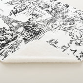 Couverture Sherpa Toile de Paris en noir et blanc (3/4)