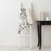 Couverture Sherpa Toile de Paris en noir et blanc (En situation)