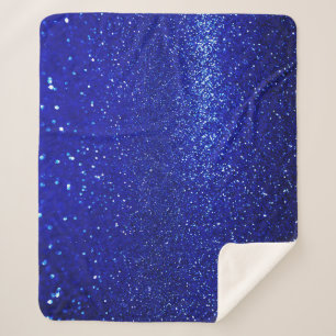 Couverture Sherpa Toile de Parties scintillant bleu chatoyant