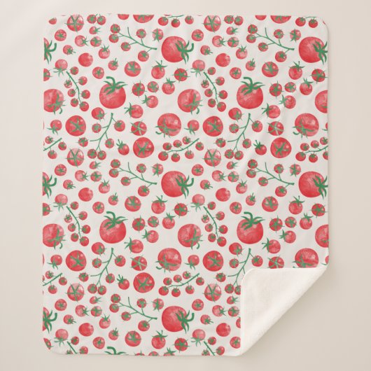 Couverture Sherpa Tomato Watercolor Pattern (Devant)