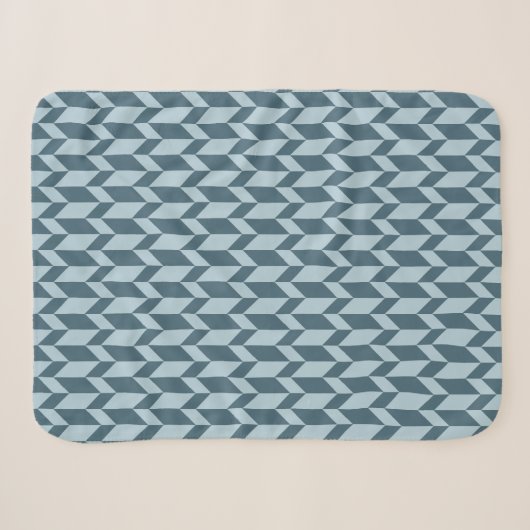 Couverture Sherpa Tons Bleus Gras Deux Tons Flèche Chevron (Devant (Horizontal))