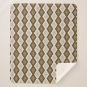 Couverture Sherpa Tons de motif diamant brun (Devant)