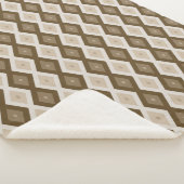 Couverture Sherpa Tons de motif diamant brun (3/4)