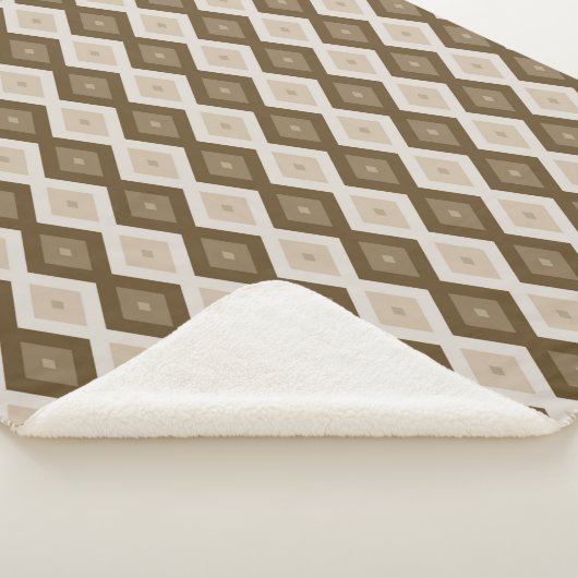 Couverture Sherpa Tons de motif diamant brun (3/4)