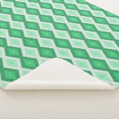 Couverture Sherpa Tons de motif diamant vert (3/4)