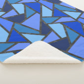 Couverture Sherpa Tons de motif en vitrail bleu (3/4)