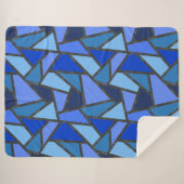 Couverture Sherpa Tons de motif en vitrail bleu (Devant (Horizontal))