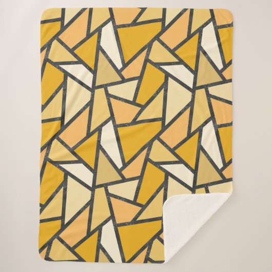 Couverture Sherpa Tons de motif en vitrail jaune (Devant)