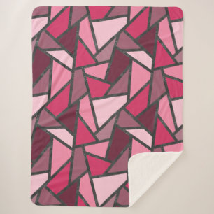 Couverture Sherpa Tons de motif en vitrail rose