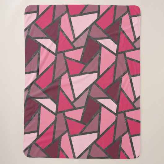 Couverture Sherpa Tons de motif en vitrail rose (Devant)