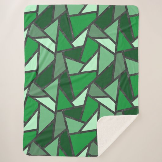 Couverture Sherpa Tons de motif en vitrail vert (Devant)