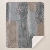 Couverture Sherpa Tons doux Abstraits gris Beige Acier Bleu & Brown (Devant)