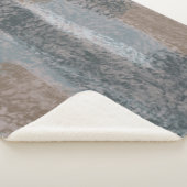 Couverture Sherpa Tons doux Abstraits gris Beige Acier Bleu & Brown (3/4)