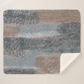 Couverture Sherpa Tons doux Abstraits gris Beige Acier Bleu & Brown (Devant (Horizontal))