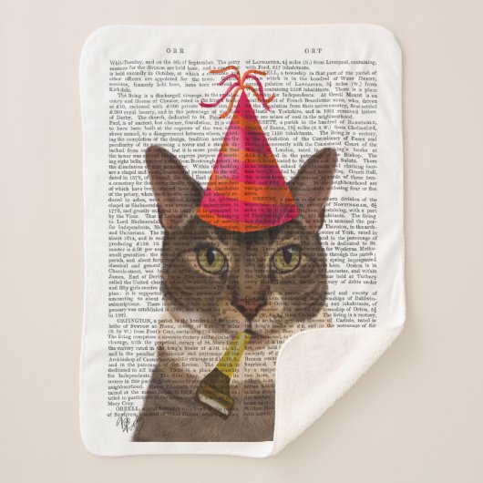Couverture Sherpa Tortoiseshell Chat avec Casquette du Parti (Devant)