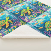 Couverture Sherpa Tortue à peinture (3/4)