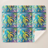 Couverture Sherpa Tortue à peinture (Devant (Horizontal))