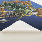 Couverture Sherpa Tortue de mer bleu vert (3/4)