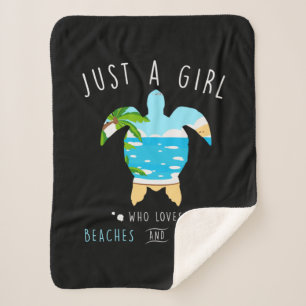 Couverture Sherpa Tortue Juste Une Fille Qui Aime Les Plages Et Les