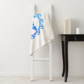 Couverture Sherpa Tortue Tribale Bleue Aruba (En situation)