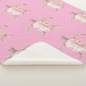 Couverture Sherpa Tortues de mer roses (3/4)