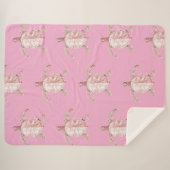 Couverture Sherpa Tortues de mer roses (Devant (Horizontal))