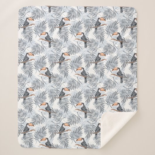 Couverture Sherpa Toucan gris (Devant)