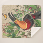 Couverture Sherpa Toucan Jungle Tropical Bird Belle antique (Devant (Horizontal))