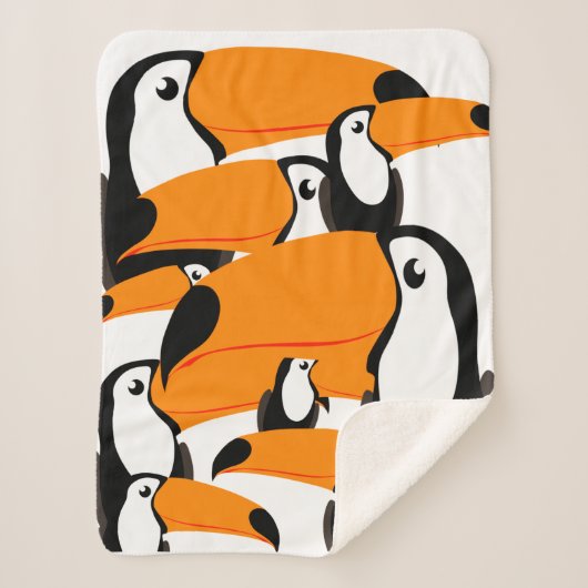 Couverture Sherpa Toucans beaks Toucan Bird Rainforest Animal (Devant)