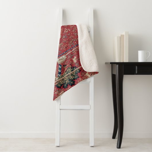 Couverture Sherpa Touche Lady and Unicorn Medieval (En situation)