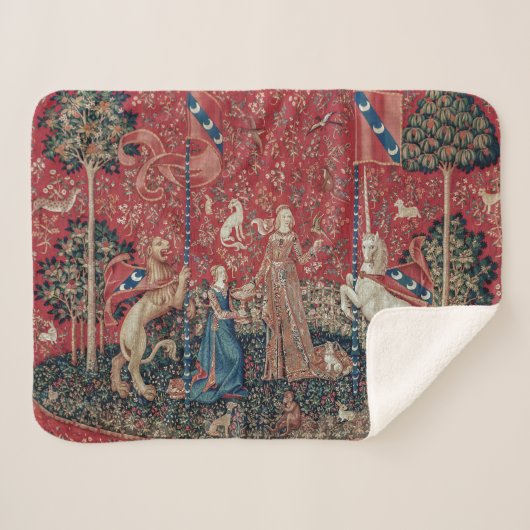 Couverture Sherpa Touche Lady and Unicorn Medieval (Devant (Horizontal))