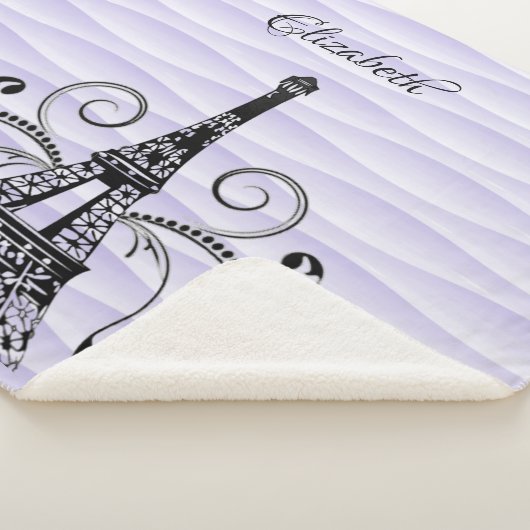 Couverture Sherpa Tour Eiffel violet Flourdissant Sherpa Blanket (3/4)